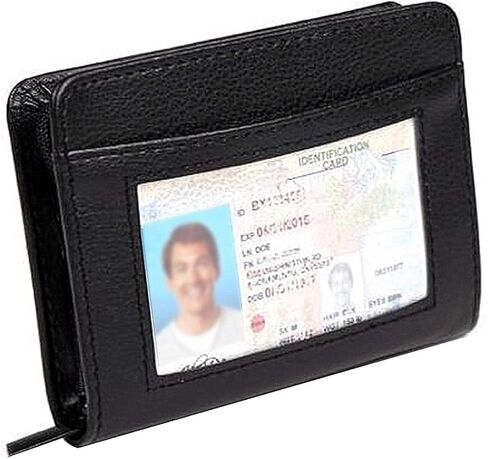 Credit Card Holder Wallet RFID Blocking Leather Wallet for Men and Women with Zipper, Huge Storage Capacity in Kuwait
