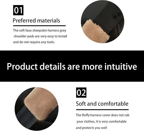 غطاء حزام مقعد السيارة من جلد الغنم الصناعي الناعم، وسادة كتف لحزام الأمان التلقائي، ملحقات داخلية للسيارات، وسادة عالمية لأشرطة حقيبة ظهر الكاميرا للمركبات، قيادة مريحة (أسود) in Kuwait