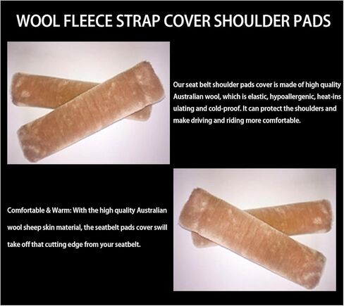 غطاء حزام مقعد السيارة من جلد الغنم الصناعي الناعم، وسادة كتف لحزام الأمان التلقائي، ملحقات داخلية للسيارات، وسادة عالمية لأشرطة حقيبة ظهر الكاميرا للمركبات، قيادة مريحة (أسود) in Kuwait