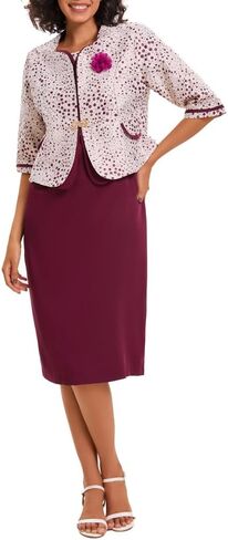 Women's 2 Piece Dress Church Suit with Polka dot embroidery Mother Gifts Special Occasion Wedding Party Formal Evening Dress in Saudi Arabia