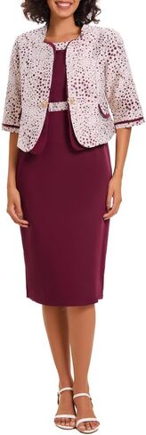 Women's 2 Piece Dress Church Suit with Polka dot embroidery Mother Gifts Special Occasion Wedding Party Formal Evening Dress in Saudi Arabia