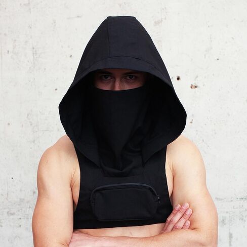 ملابس Cyberpunk بقلنسوة سترة بقلنسوة سترة سايبر بانك القوطي قناع هود مهرجان الزي ملابس المرحلة Techwear الظلام الصدر تلاعب in Kuwait