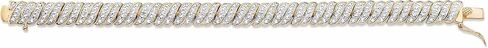 PalmBeach Yellow Gold-plated Genuine Diamond Accent S Link Tennis Bracelet (10mm), Tongue Clasp, 7 inches in Saudi Arabia