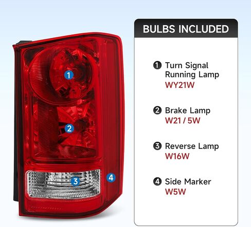 Tail Light Assembly Compatible with 2009-2015 Honda Pilot Taillight Bulb and Wiring Harness Included 09 10 11 12 13 14 15 Pilot Rear Brake Lamps Passenger Side (Right Side) in Saudi Arabia