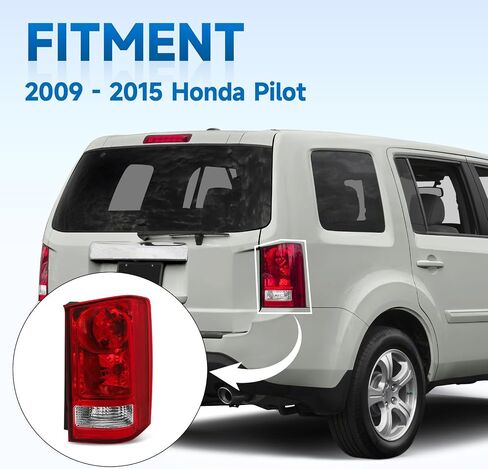 Tail Light Assembly Compatible with 2009-2015 Honda Pilot Taillight Bulb and Wiring Harness Included 09 10 11 12 13 14 15 Pilot Rear Brake Lamps Passenger Side (Right Side) in Saudi Arabia