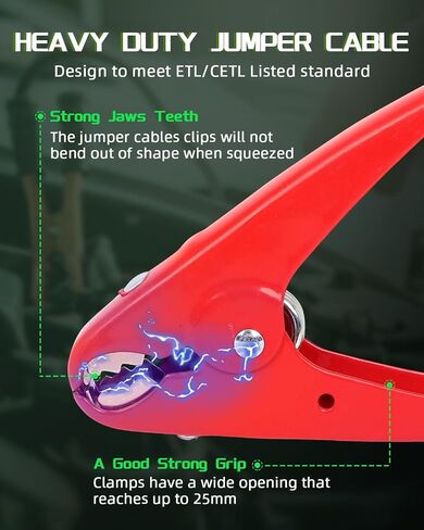 SCITOO Jumper Cable Clamps 2PCS الثقيلة معزولة الببغاء كليب البلوز المشبك، استبدال كابل الداعم مع 600 أمبير تصنيف الببغاء المشبك مجموعة للسيارات السيارات قارب الأحمر والأسود، ETL / CETL المدرجة in Saudi Arabia