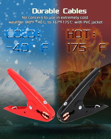 SCITOO Jumper Cable Clamps 2PCS الثقيلة معزولة الببغاء كليب البلوز المشبك، استبدال كابل الداعم مع 600 أمبير تصنيف الببغاء المشبك مجموعة للسيارات السيارات قارب الأحمر والأسود، ETL / CETL المدرجة in Saudi Arabia