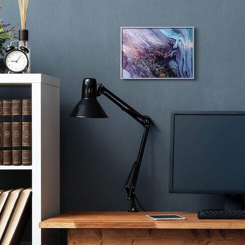 Stupell Industries Abstract Liquid Purple Blue Texture Painting, Design by Leticia Herrera Wall Art, 11 x 14, Grey Framed in Saudi Arabia
