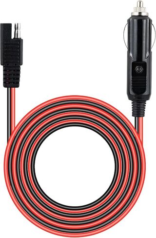 ولاعة السجائر الذكور إلى مقاطع التمساح كابل شاحن البطارية، 16AWG 12V قابس السجائر الثقيلة إلى مقاطع البطارية تمديد كابل المدمج في 15A الصمامات 9.8 قدم in Saudi Arabia