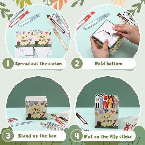 101 Pcs Animals Flip Name Sticks Bulk Fun Classroom Name Sticks with 1 Storage Box Back to School Supply Educational and Learning Activities Desk Decorations in Saudi Arabia