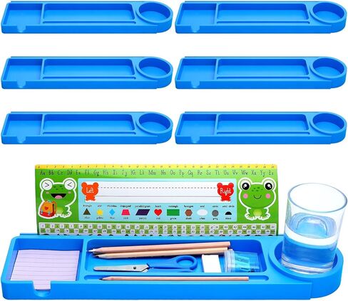 6 Pcs Classroom Desk Name Plates Holders Name Plate Display Trays School Tabletop Name Tag Holders Student Nameplate Stands Pencil Tray Desktop Helper Self Adhesive in Saudi Arabia