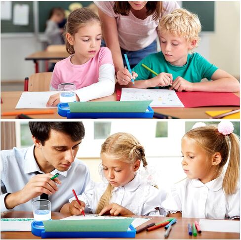 6 Pcs Classroom Desk Name Plates Holders Name Plate Display Trays School Tabletop Name Tag Holders Student Nameplate Stands Pencil Tray Desktop Helper Self Adhesive in Saudi Arabia