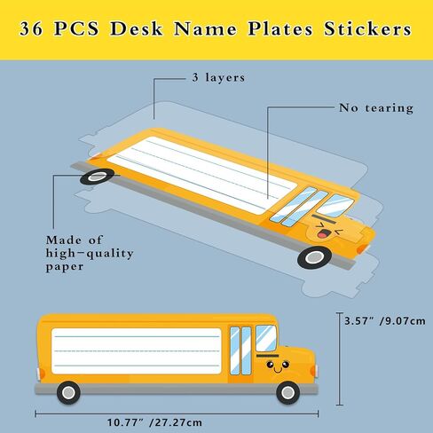 36PCS Name Tags for Classroom Desks School Bus Classroom Nameplates Student Name Plates for Desks Traditional Manuscript Kids Name Tags Stickers for Preschool Kindergarten Teacher Supplies in Saudi Arabia