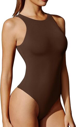 Ewedoos Bodysuits for Women Tummy Control Body Suits Womens Tank Top Bodysuit Racerback Slimming Thong Bodysuit Leotard in Kuwait