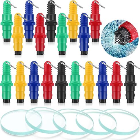 20 حزمة من أدوات الهروب للسيارة، سلسلة مفاتيح للطوارئ 2 في 1 لكسر النوافذ وقاطع حزام الأمان مع 5 مطرقة أمان للسيارة من الزجاج المقسى وكسارة زجاجية وأداة إنقاذ الأسرة وإنقاذ الحياة، 5 ألوان in Kuwait