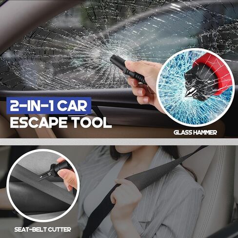 20 حزمة من أدوات الهروب للسيارة، سلسلة مفاتيح للطوارئ 2 في 1 لكسر النوافذ وقاطع حزام الأمان مع 5 مطرقة أمان للسيارة من الزجاج المقسى وكسارة زجاجية وأداة إنقاذ الأسرة وإنقاذ الحياة، 5 ألوان in Kuwait