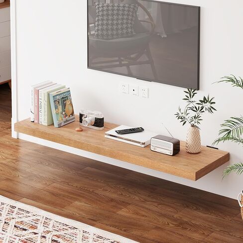 10 Inch Deep Floating Shelves for Wall, Irregular Natural Live Edge Floating Shelves, Solid Poplar Wood Floating Shelves, Rustic Floating Shelves for Farmhouse, Living Room, Kitchen & Bedroom in Saudi Arabia