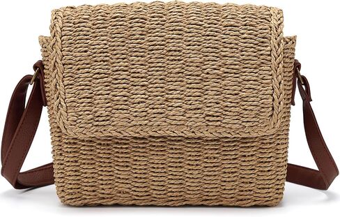 Ayieyill Straw Clutch Bags for Women Shoulder Bag Crossbody Bag Summer Beach Straw Bag Hand-Woven in Saudi Arabia