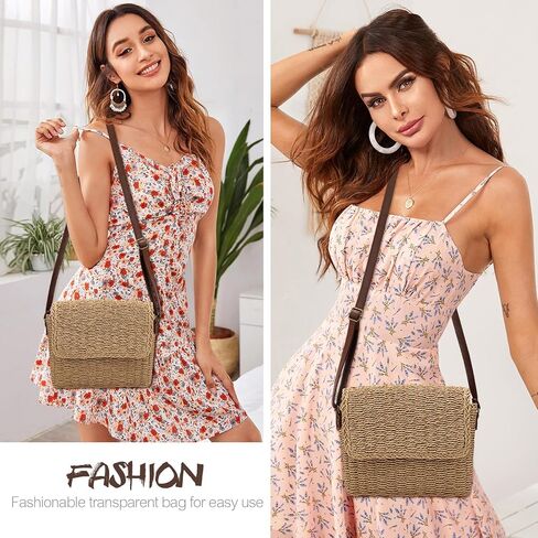 Ayieyill Straw Clutch Bags for Women Shoulder Bag Crossbody Bag Summer Beach Straw Bag Hand-Woven in Saudi Arabia
