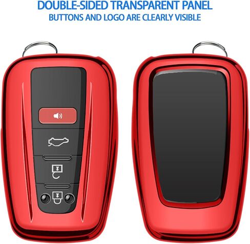 Autophone for Toyota Key Fob Cover with Keychain Soft TPU Key Shell Case,For 2020-2022 Highlander Corolla Prius 2018-2024 RAV4 Camry C-HR Avalon GT86 (Red) in Saudi Arabia