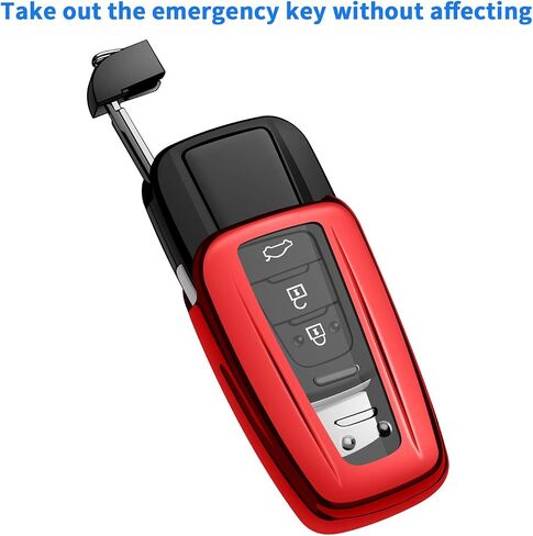 Autophone for Toyota Key Fob Cover with Keychain Soft TPU Key Shell Case,For 2020-2022 Highlander Corolla Prius 2018-2024 RAV4 Camry C-HR Avalon GT86 (Red) in Saudi Arabia