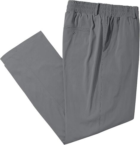 LETAOTAO Mens Big and Tall Full Elastic Waist Twill Pants Stretch Slacks with Zipper Fly and Pockets in Saudi Arabia