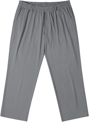 LETAOTAO Mens Big and Tall Full Elastic Waist Twill Pants Stretch Slacks with Zipper Fly and Pockets in Saudi Arabia
