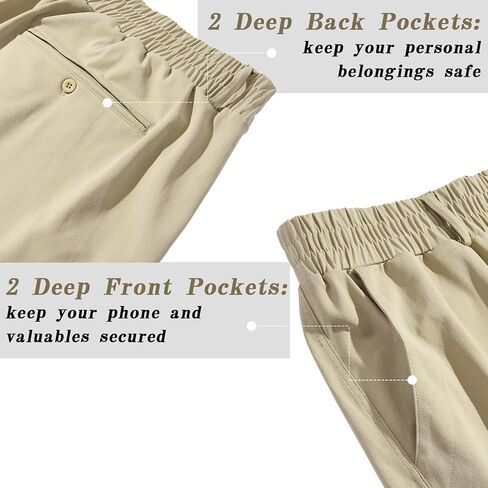 LETAOTAO Mens Big and Tall Full Elastic Waist Twill Pants Stretch Slacks with Zipper Fly and Pockets in Saudi Arabia