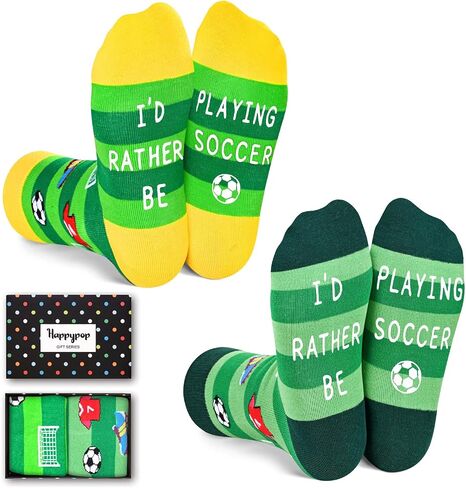 HAPPYPOP Sports Gifts For Boys Kids - Baseball Hockey Soccer Football Basketball Softball Gifts For Boys Girls Socks in Saudi Arabia