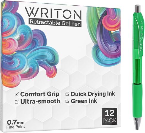 أقلام جل قابلة للسحب، قبضة مريحة، نقطة دقيقة 0.7 مم، حبر أرجواني، 12 عبوة in Kuwait