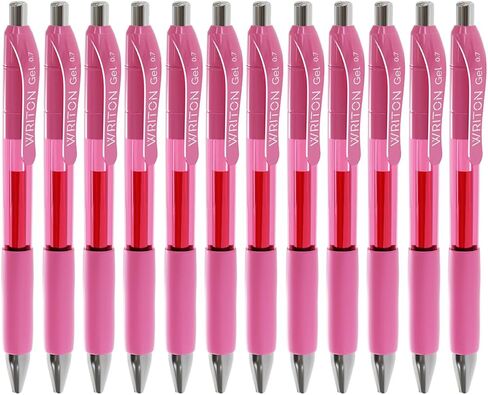 Writon Retractable & Refillable Gel Pens, Comfort Grip, 0.7mm Fine Point, Purple Ink, 12 Pack in Saudi Arabia