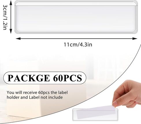 60 قطعة من الجيوب اللاصقة لحامل الملصقات مقاس 1.2 × 4.3 بوصة، ملصقات رف شفافة، ملصقات صندوق البريد، ملصقات درج مفتوح الجانب طويل، ملصقات لاصقة، جيوب ملصقات لاصقة لمكتبة رف الكتب في السوبر ماركت in Saudi Arabia