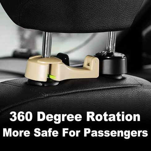 ETBIENTÔT 2023 Upgraded Car Seat Hooks 2 Pack - 360° Rotation Hidden Hangers - Keep Your Car Tidy and Organized for Phone, Purse, Grocery Bag & Handbag in Saudi Arabia