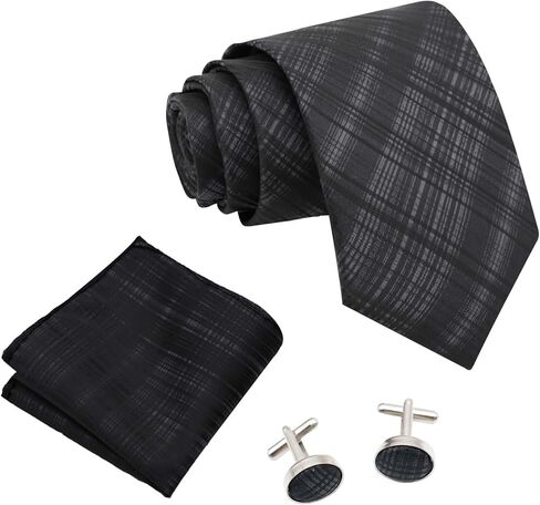 Mantieqingway Mens Ties & Pocket Square & Cufflinks Set, Necktie and Handkerchief for Formal Business Prom School Weddings in Kuwait