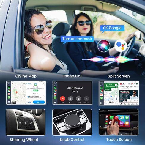 محول CarlinKit Android AI Box-2023 الجديد مع Android 13.0/Netflix/YouTube/Wireless CarPlay&Android Auto/GPS/4G، صندوق البث السحري لـ CarPlay السلكية وشاشة اللمس للسيارة، 8+128 جيجابايت مع منفذ بطاقة SIM/TF in Saudi Arabia
