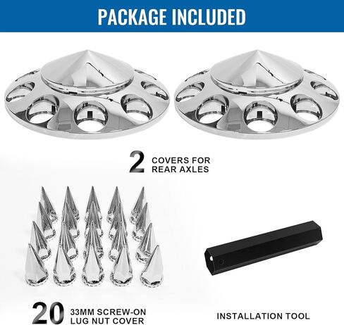 مجموعتان من أغطية المحور الأمامي لشبه الشاحنات ذات سطح مسطح 33 مم × 4-3/4 بوصة أغطية صواميل مثبتة لشبه الشاحنات في أزواج in Kuwait