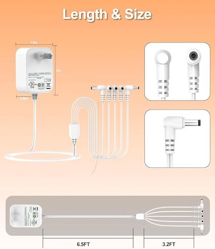 محول طاقة 10 قدم 5 مخرج متوافق مع Lemax Lighted Village 74707 74295 84428 44242 94565 94566 94527 94563 94564 44241 64517 74269 بديل لمحول الطاقة Lemax 94563. in Saudi Arabia