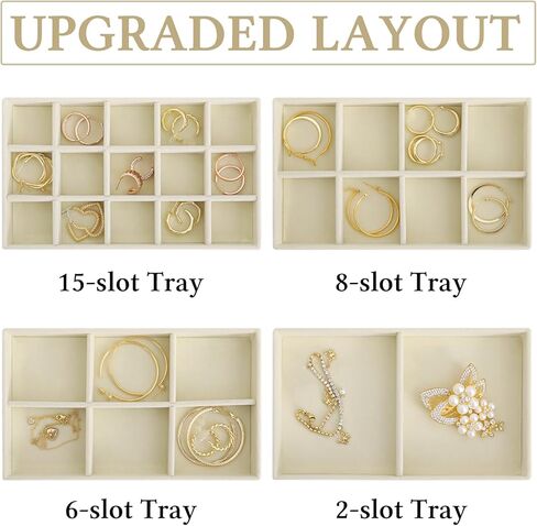 misaya Earring Jewelry Organizer with 5 Drawers, Mother's Day Gift, Clear Acrylic Jewelry Box for Women, Velvet Earring Display Holder for Earrings Ring Bracelet Necklace, Black in Saudi Arabia