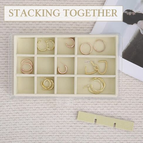 misaya Earring Jewelry Organizer with 5 Drawers, Mother's Day Gift, Clear Acrylic Jewelry Box for Women, Velvet Earring Display Holder for Earrings Ring Bracelet Necklace, Black in Saudi Arabia