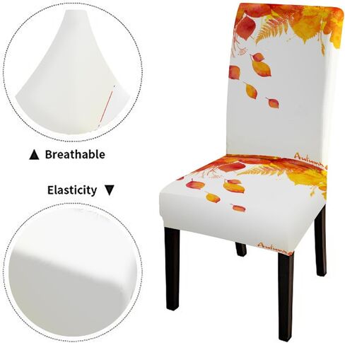 EMMTEEY Fall Maple Dining Chairs Covers Autumn Leaves Dining Room Chair Slipcovers Set of 6 Thanksgiving Spandex Stretch Chair Slipcover Removable Washable Chair Protector for Kitchen Hotels in Saudi Arabia