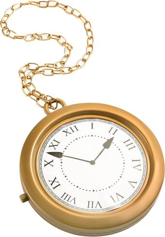 Spooktacular Creations Gold Clock Necklace Halloween Jumbo Gold Clock Necklace White Rabbit Clock Hip Hop Rapper Clock for Kids Women Men Halloween Party Decorations, White Rabbit Costume in Saudi Arabia
