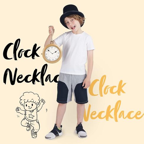 Spooktacular Creations Gold Clock Necklace Halloween Jumbo Gold Clock Necklace White Rabbit Clock Hip Hop Rapper Clock for Kids Women Men Halloween Party Decorations, White Rabbit Costume in Saudi Arabia
