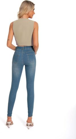 YYNUDA Sleeveless Blazer Vest for Women V Neck Single Breasted Button Down Business Short Waistcoat in Saudi Arabia