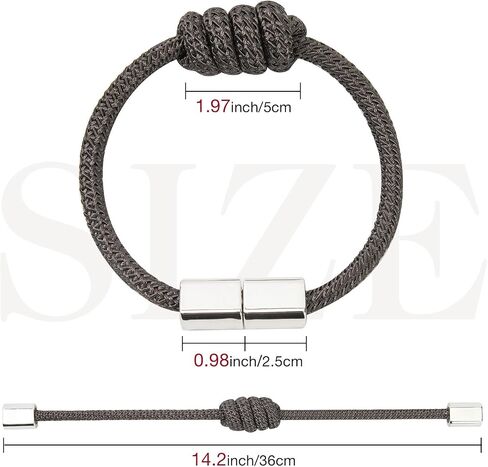 NICEEC 4 Pack Mini Magnetic Curtain Tiebacks Modern Simple Style Drape Tie Backs Elegant Hand Weave Rope Knot Decorative Curtain Holdbacks for Home & Office Window Drapery (Dark Grey) in Kuwait