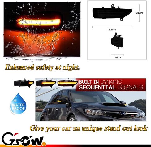 2 PCS Dynamic LED Side Mirror Sequential Turn Signal Light Indicator for Subaru Forester Legacy Outback 2003-2008, Tribeca B9 2006, LED Sequential Side Mirror Turn Signal Lamp Assembly in Saudi Arabia