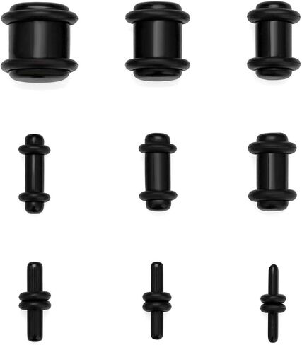 NASAMA 50 Pieces Ear Gauge Stretching Kit+Aftercare Jojoba Oil,14G-00G Tapers Plugs Silicone Tunnels Gauges Expander Set Body Piercing Jewelry in Saudi Arabia