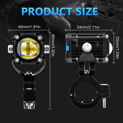 2pcs 60W Super Bright LED Spotlights, 6000LM White Red Light 4 Modes Driving Signal Lights for Motorcycle Scooter ATV UTV Tractor Truck Boat, DC 9-30V in Kuwait