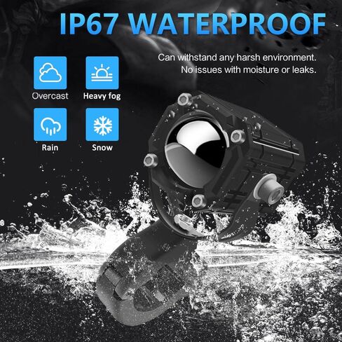 2pcs 60W Super Bright LED Spotlights, 6000LM White Red Light 4 Modes Driving Signal Lights for Motorcycle Scooter ATV UTV Tractor Truck Boat, DC 9-30V in Kuwait