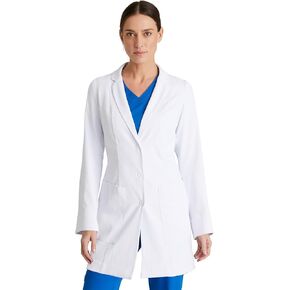 BARCO Merit Lab Coat for Women - Professional, 3-Pocket, 3-Button Closure Long Sleeve 30" Women's Lab Coat