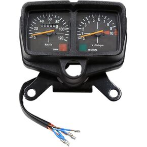 uxcell 0-10000rpm Dual Digital Odometer Tachometer Speedometer Oil Gauge for Honda CG125
